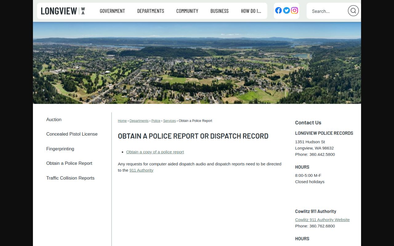 Longview Phone Directory - Longview Police Report Request