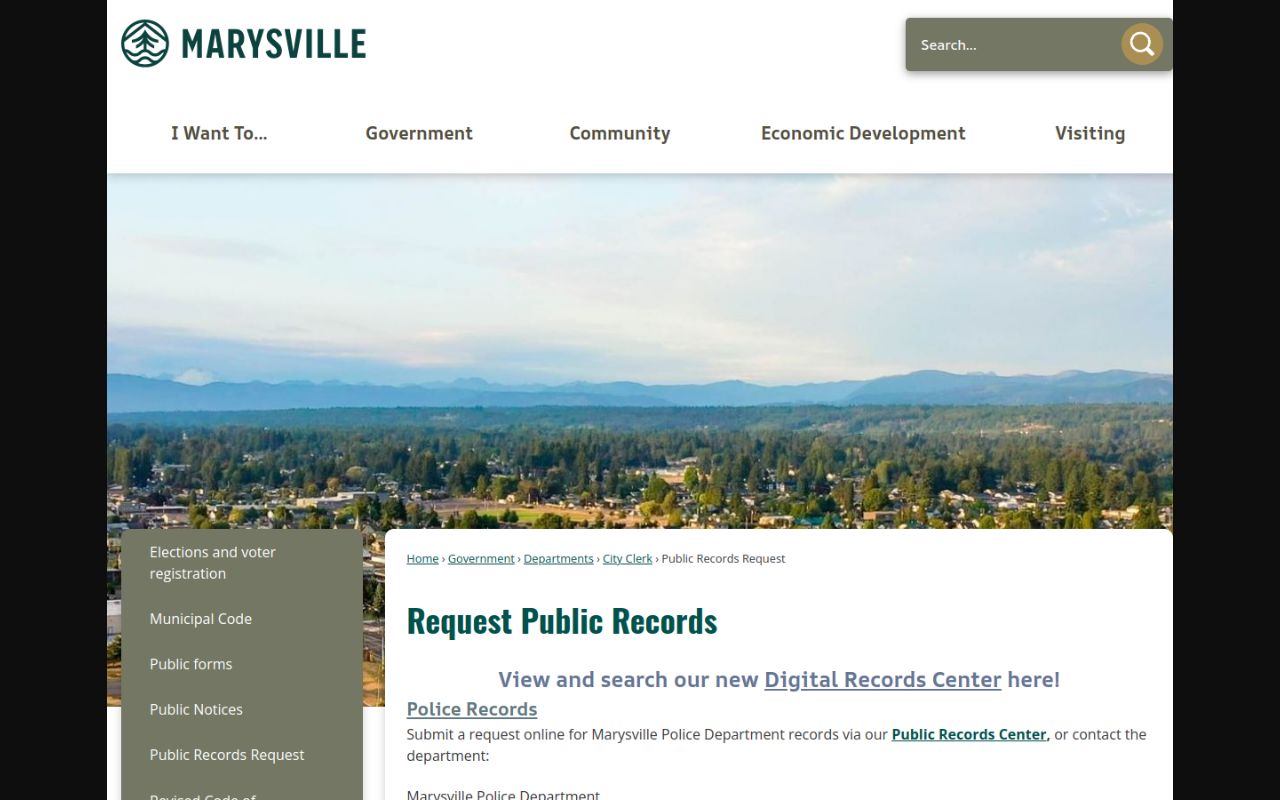 Marysville Phone Directory - Marysville Public Records Request