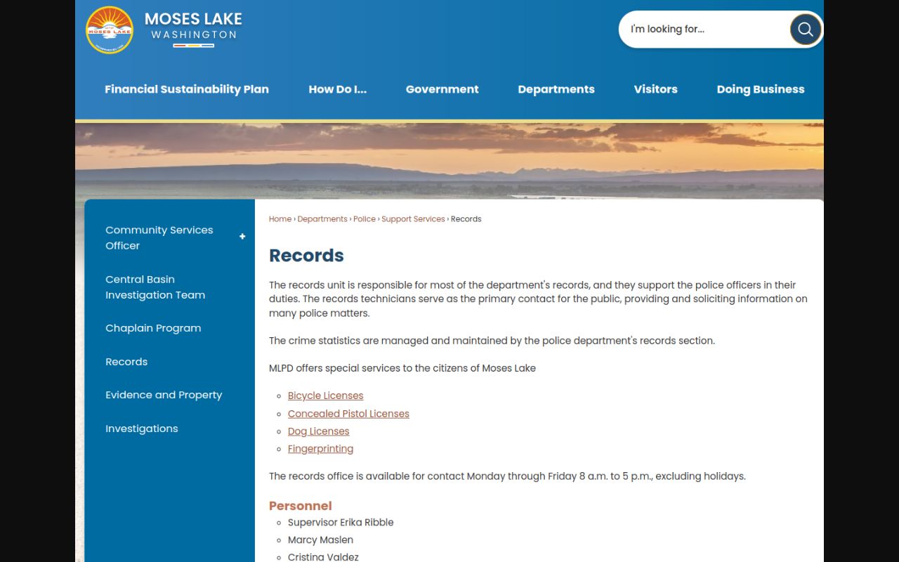 Moses Lake Phone Directory - Moses Lake Police Records