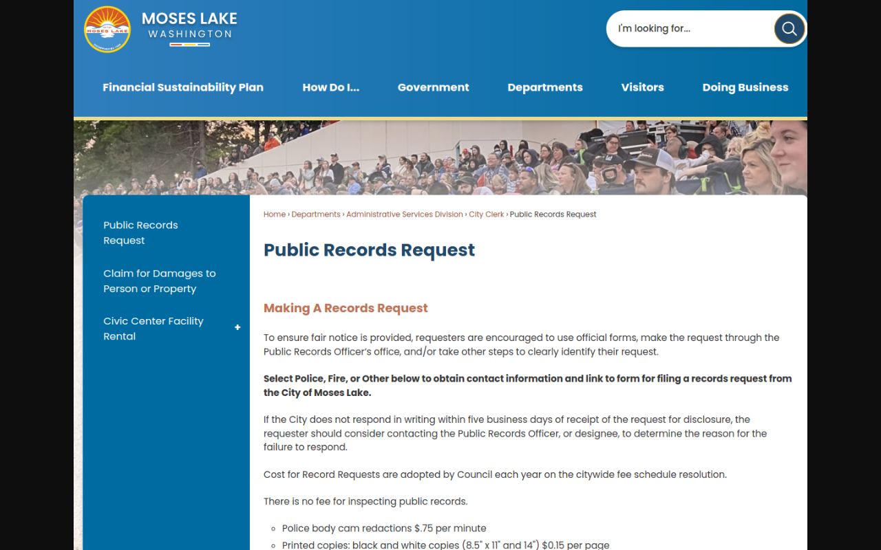 Moses Lake Phone Directory - Moses Lake Public Records Request