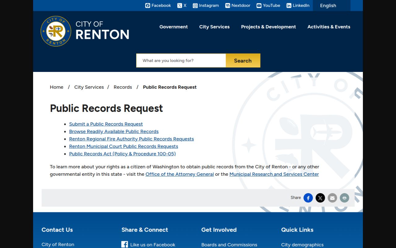 Renton Phone Directory - Renton Public Records