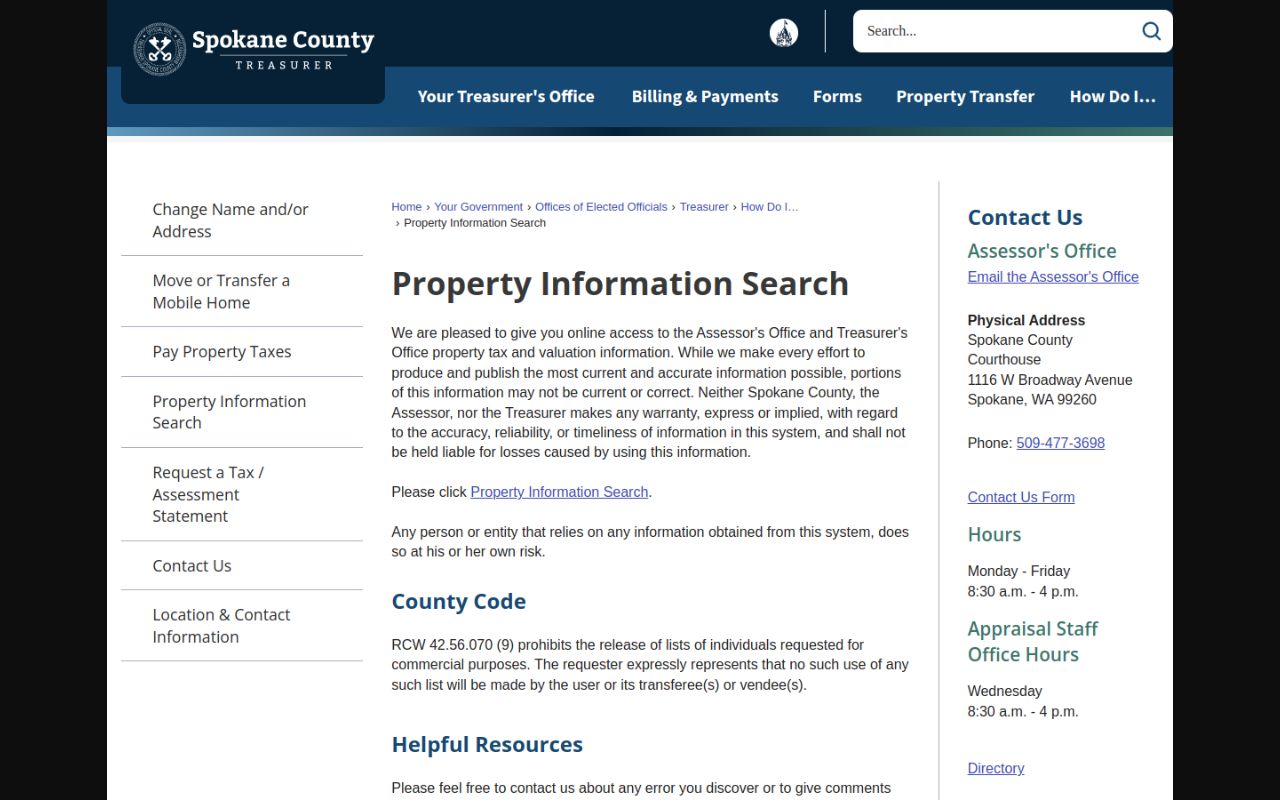 Spokane Phone Directory - Spokane County Property