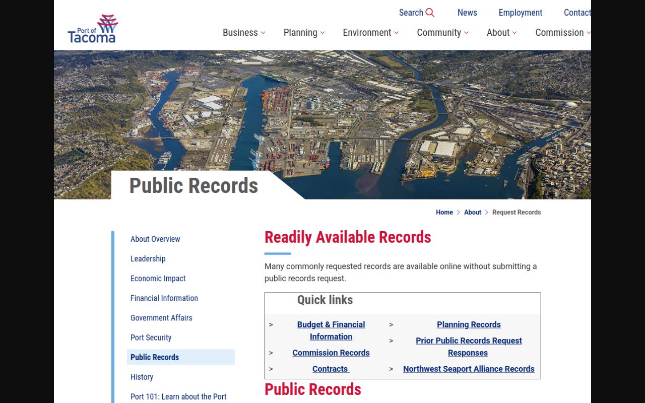 Tacoma Phone Directory - Port of Tacoma Records