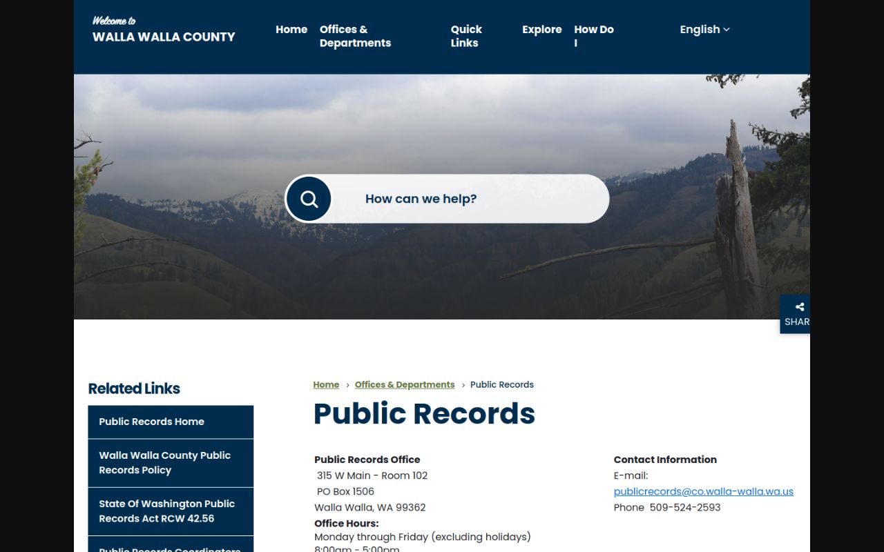 Walla Walla Phone Directory - Walla Walla County Records