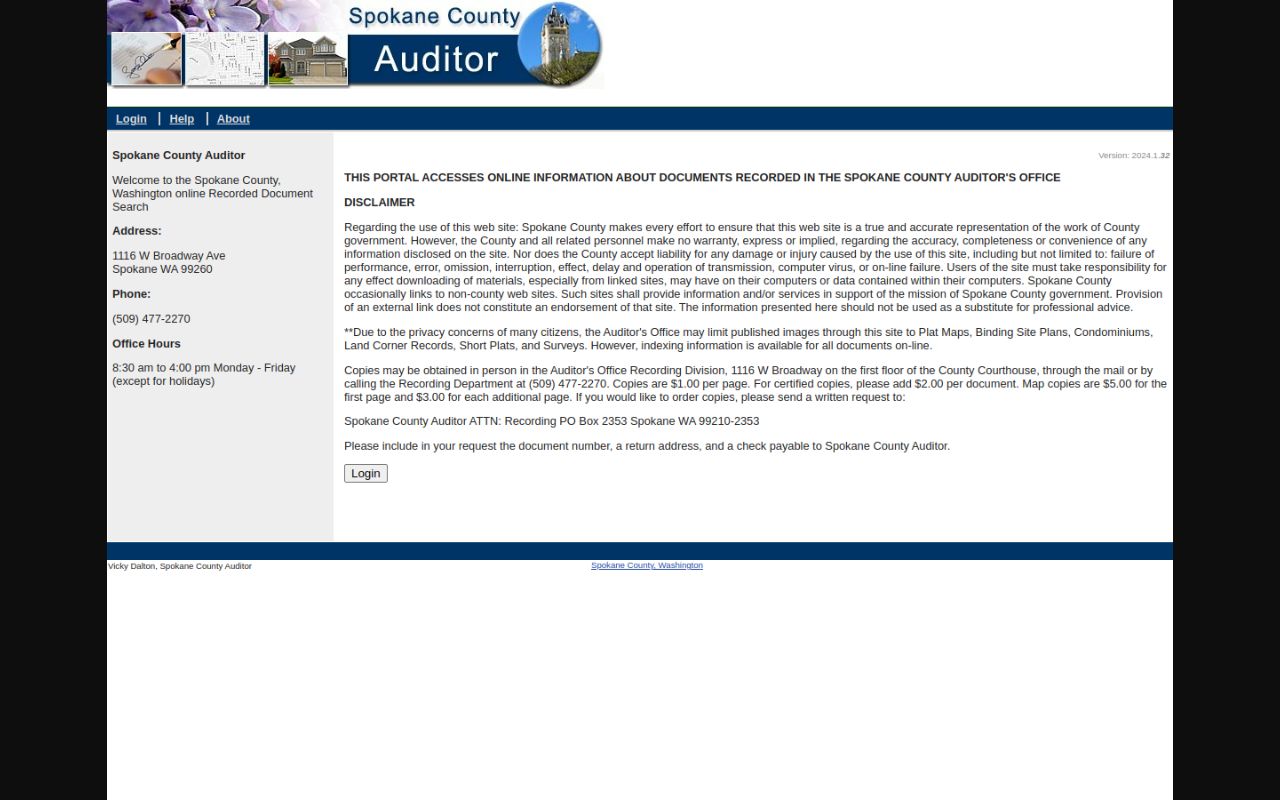 Spokane County Phone Directory auditor recorded document search